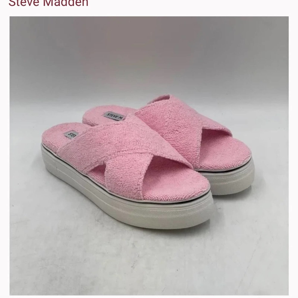 Steve Madden Rotation Pink Slides 10 Barbie Style… - image 4